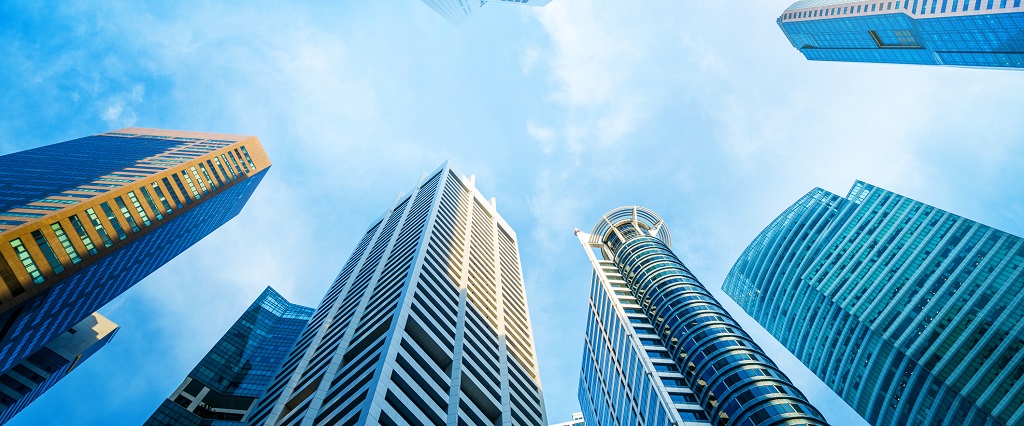 Singapore Skyscrapers, financial district of Raffles Place